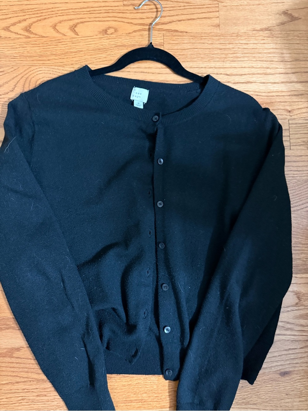 Classic Black womens Button-Up Sweater